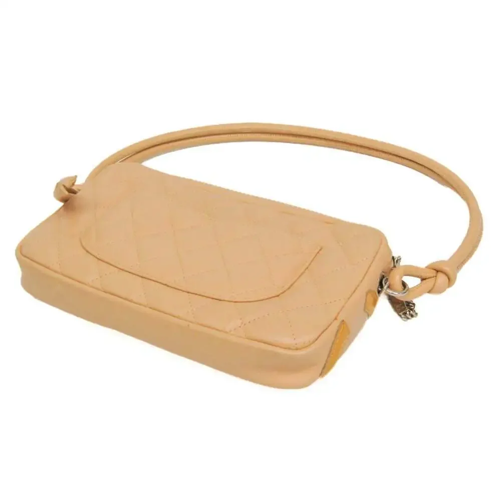 CHANEL Cream Leather Pouch